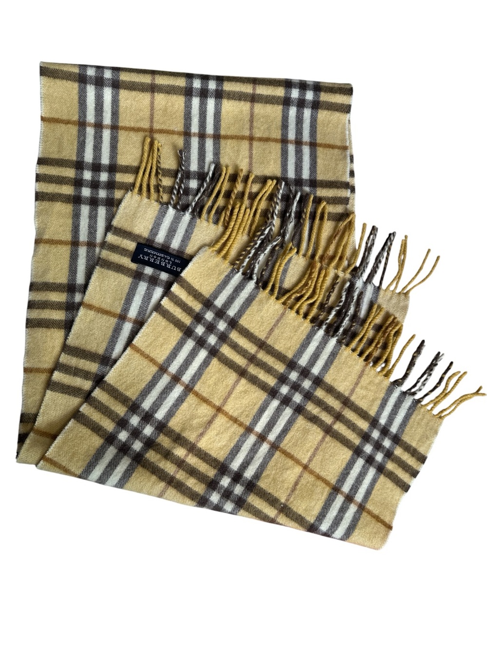 Burberry Classic Beige Check Cashmere Scarf